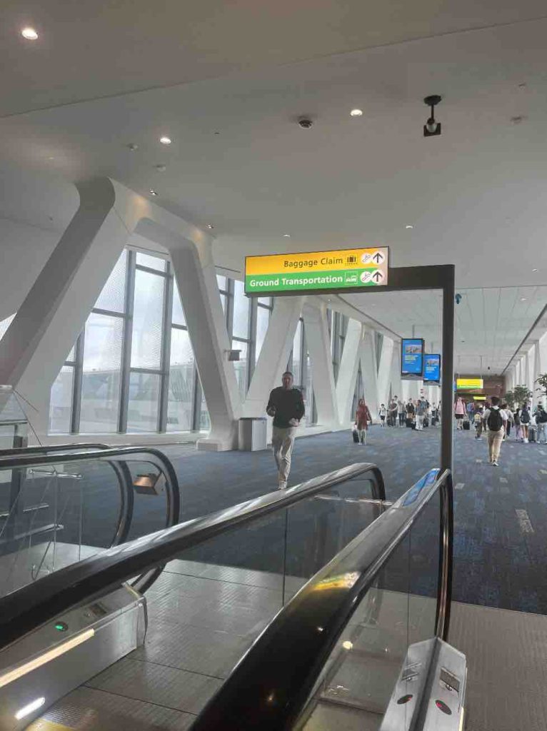 Keep following Baggage Claim and Ground Transportation Signs at LaGuardia Airport Terminal B.