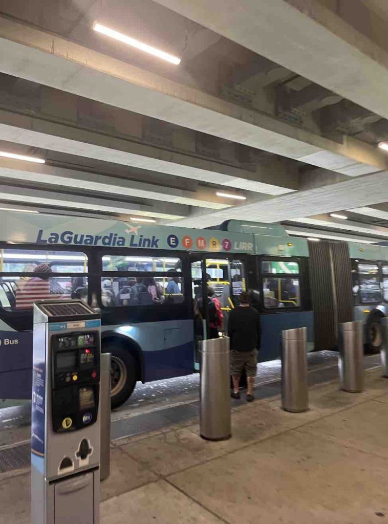 This is what the LaGuardia Link Bus looks like. Hop on, it's free.